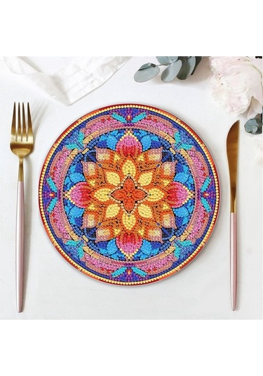 Flybuy Adet Dıy Elmas Sanat Boyama Masa Örtüsü, Masa Dekoru, 19,5x19,5 Cm, 5d Dıy Set Diğer