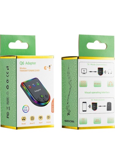 Cbtx Q6 Taşınabilir Mini 2'si 1 Arada Bluetooth 5.3 Mp3 Çalar Araç Ses Adaptörü Desteği Alıcı / Verici