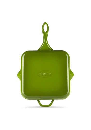 Hosse 28x28 Cm Kare Çift Kulplu Döküm Kızartma Tava Yeşil Hs K Ktv 2828 Yeşil
