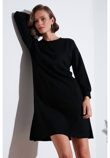Lela Modest Oysho Kumaş Relaxed Fit Yırtmaçlı Bayan Tunik 5865878 Siyah Lela Modest Oysho Kumaş Relaxed Fit Yırtmaçlı Bayan Tunik 5865878 Siyah