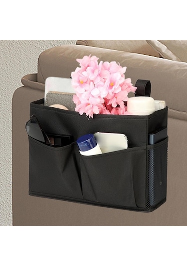 Homyl Dergi Için Başucu Caddy Asılı Yatak Düzenleyici Hafif Siyah