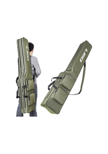 Jeehugo 130 Cm Poliester Balıkçılık Çantası - İki Ana Bölme, 4 Cep Ve Ayarlanabilir Askı - Profesyonel Ve Başlangıçcılar İçin