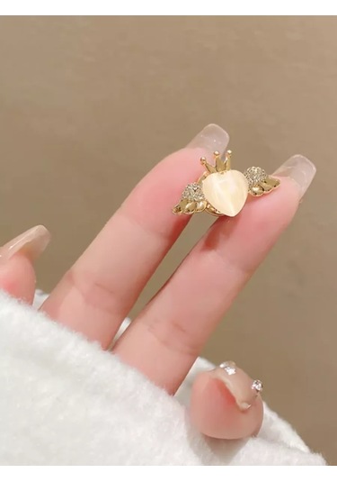 Olfil Broş-mini Kalp Melekler Kraliyet Tarzı 183689974 Sıcak Bej