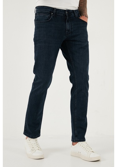 Buratti Pamuklu Regular Fit Normal Bel Boru Paça Jeans Erkek Kot Pantolon 2211C27Parma Lacivert