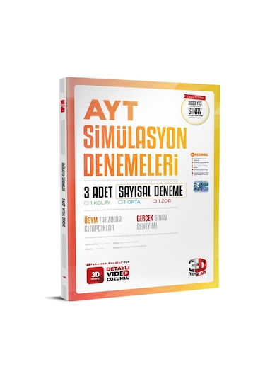 3D Yayınları Ayt Ilk Dönem Deneme Sınavı 2023 Sayısal Simülasyon 1. Dönem