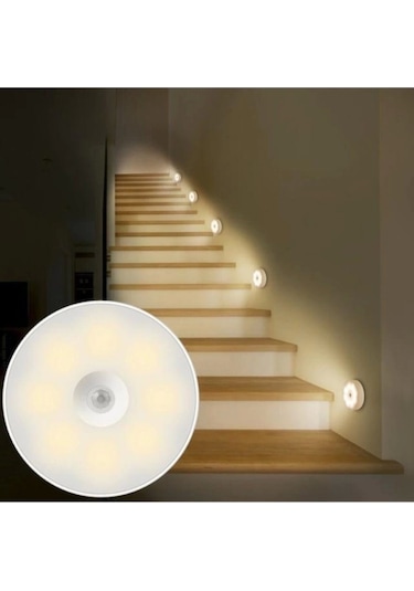 Ceylan Adam V-009 Hareket Sensörlü Usb Şarjlı Led Işık Lamba-oda, Mutfak, Salon Ve Merdiven Işıkland