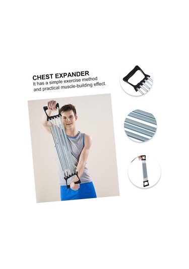 1pc Yay Göğüs Genişletici Kol Mukavemeti Egzersizi İç Mekan Fitness İçin 5 Springs Stretch Halat Arm Trainer