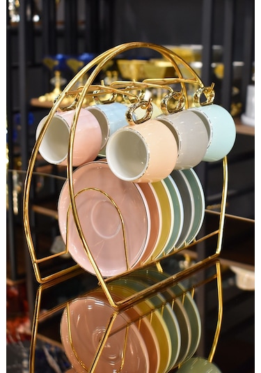 Magic Objects Fincan Askılığı Standı Gold Kahve Fincan Seti Standı Gold Altın