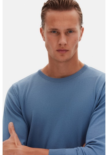 Ds Damat Regular Fit Mavi Düz Kazak 1hc060196016m 701