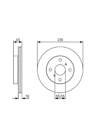 Toyota Yaris P1 99-05 1.0 1999-2005 Bosch Ön Disk 235mm 2 Adet