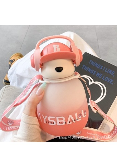 Büyük Kapasiteli Yaratıcı Komik Ayı Çocuk Saman Fincan Sevimli Internet Ünlü Lüks Öğrenci Plastik Bardak Gradyan Duygusu Renkli Su Bardağı 650ml Fqy8kd Diğer