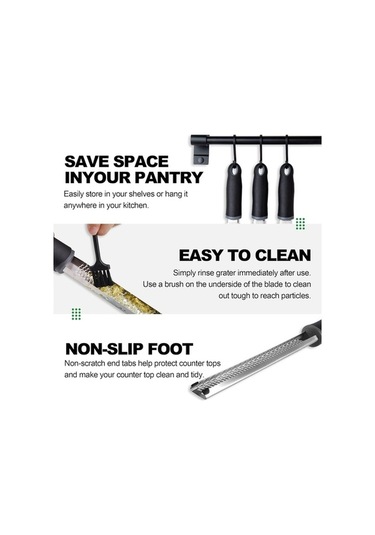 Createtech Zester Siyah Saplı Rendesi, Rendesi Rende, Peynir M Limon 8ın Nc