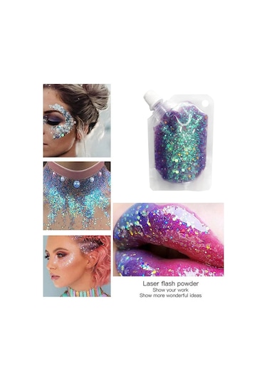 40 Ml Yüz Mücevherleri Göz Farı Pırıltılı Pigment Vücut Yüz Göz Parlak Pullar 11 C01