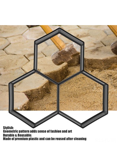 Lemestar Çok Kullanımlı Plastik Hexagon Şekilli Bahçe Yol Taşı Beton Kalıbı - Dayanıklı Ve Stili