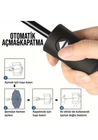 Atyticaret Mavi Kılıflı Otomatik Kompakt Şemsiye Unisex Mavi