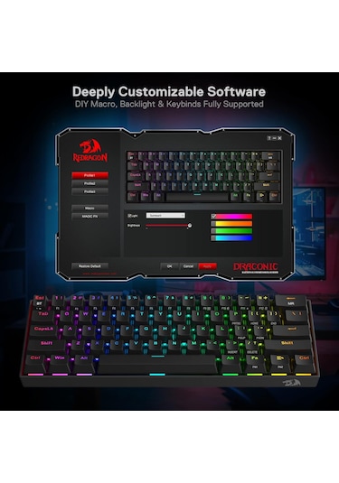 Redragon K530 Pro Draconic%60 Bt Türkçe Q Klavye/kablolu / 2,4 Gh