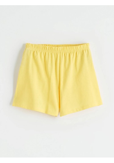Lc Waikiki Sarı Baskılı Kız Çocuk Şortlu Pijama Takımı