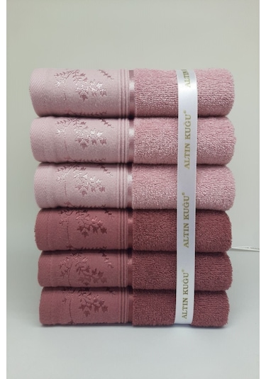 Özdilek Ditsy Havlu 6 Adet - Pembe Mürdüm Çok Renkli