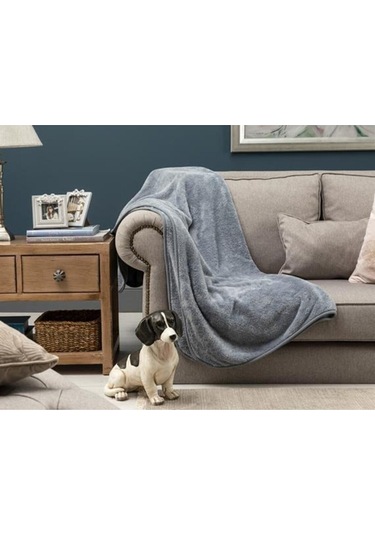 Mulberry Wellsoft Televizyon Peluş Polar Tek Kişilik Battaniye Gri 170 x 230