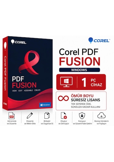 Corel Pdf Fusion Windows - 1 Pc Ömür Boyu Süresiz Dijital Kod