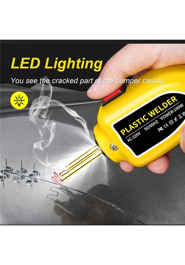 Xurunkeji Taşınabilir Mini Sıcak Zımbalar Plastik Kaynak Makinesi Araba Tampon Tamir Kiti El Kiti Otomatik Göçük Onarımı Ab Fişi Sarı
