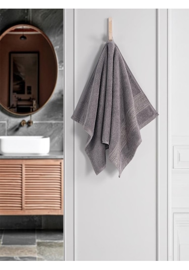 %100 Cotton Saç Havlusu Maura 50x90 Cm Gri