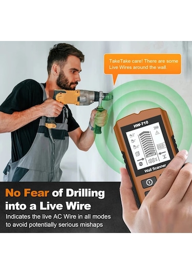 Willowhaven Anjkflur Duvar Metal Dedektörü Gri Lcd Ekranlı Pil İle Çalışan Ahşap Metal Tarayıcı