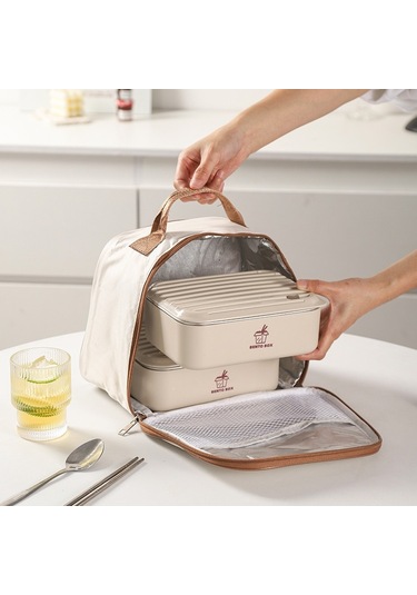 Kahverengi 600 Ml X 2 + 800 Ml X 1 + Yemek Takımı + Termos Çanta Kahverengi