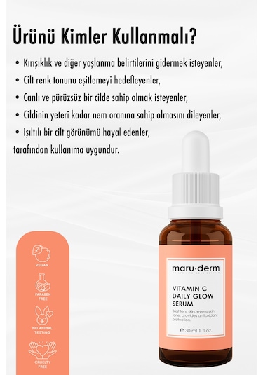 Maruderm C Vitamini ve Peptid Aydınlatıcı Cilt Bakım Serumu 30 ML