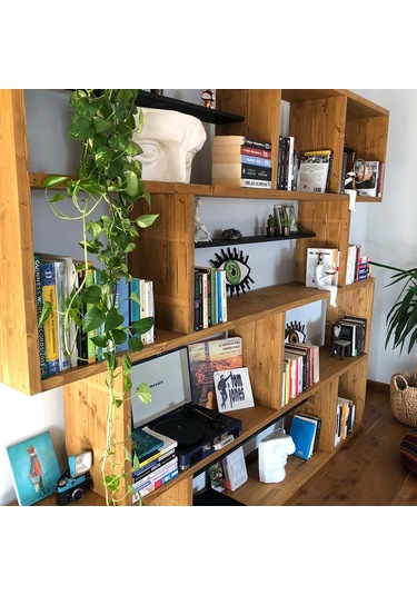 Woodesk Yonca Masif Ağaç Tik Renk 200x200 Kitaplık Cpt6004-200 Woodesk Yonca Masif Ağaç Tik Renk 200x200 Kitaplık Cpt6004-200