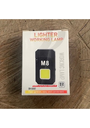 M8 Şarjlı Led Lamba Kamp Lambası Kamp Çakmak Mini Şarjlı Çakmak Fener Siyah