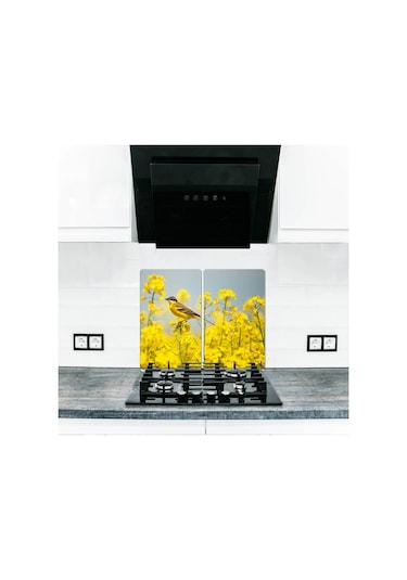 2' li 40x52 cm Şerçe Desenli Cam Kesim Tablası ve Ocak Koruma