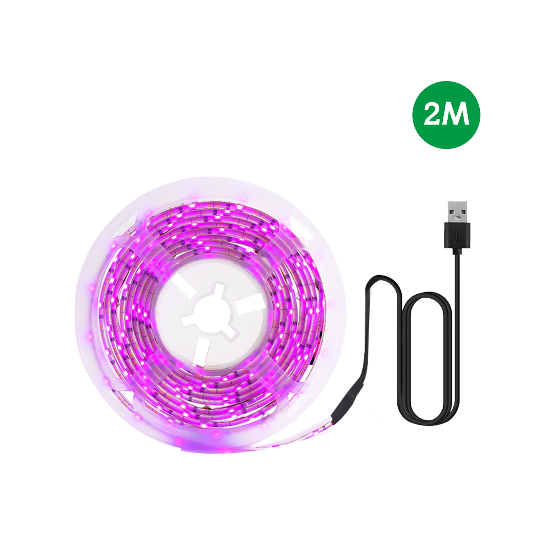 Skycity Usb 5v Tam Spektrum 2835 Smd Led Bitki Işık Şeridi, 2m Uzunluk, Ip65 Su Geçirmez, 30000+ Saat Ömür, Dıy Uyumlu Gösterildiği Gibi