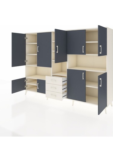 Hyperion Dolap 13 Raflı 3 Çekmeceli 9 Kapaklı 220x44x163 Aytaşı-a Aytaşı-antrasit/aytaşı