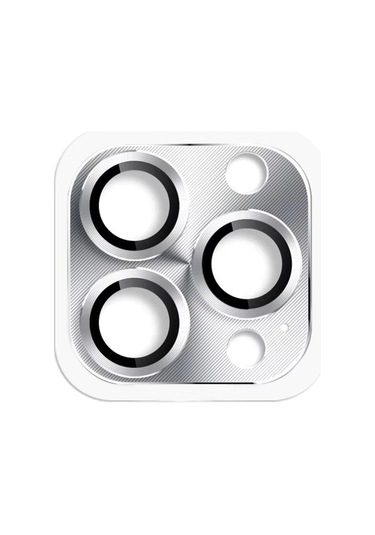 Mey İthalat Apple, Uyumlu iPhone 16 Pro Max Pers Alüminyum Kamera Lens - Gümüş