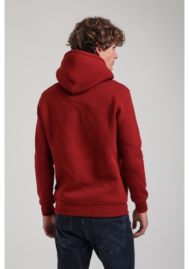Kapüşonlu Bordo Slim Fit Hoodie 23fwm64069 Bordo
