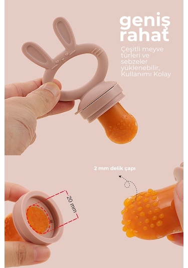 Kiwi Passy Püre Emzik Ve Diş Kaşıyıcı Bebek Meyve Süzgeci+buz Kalıbı- Olive