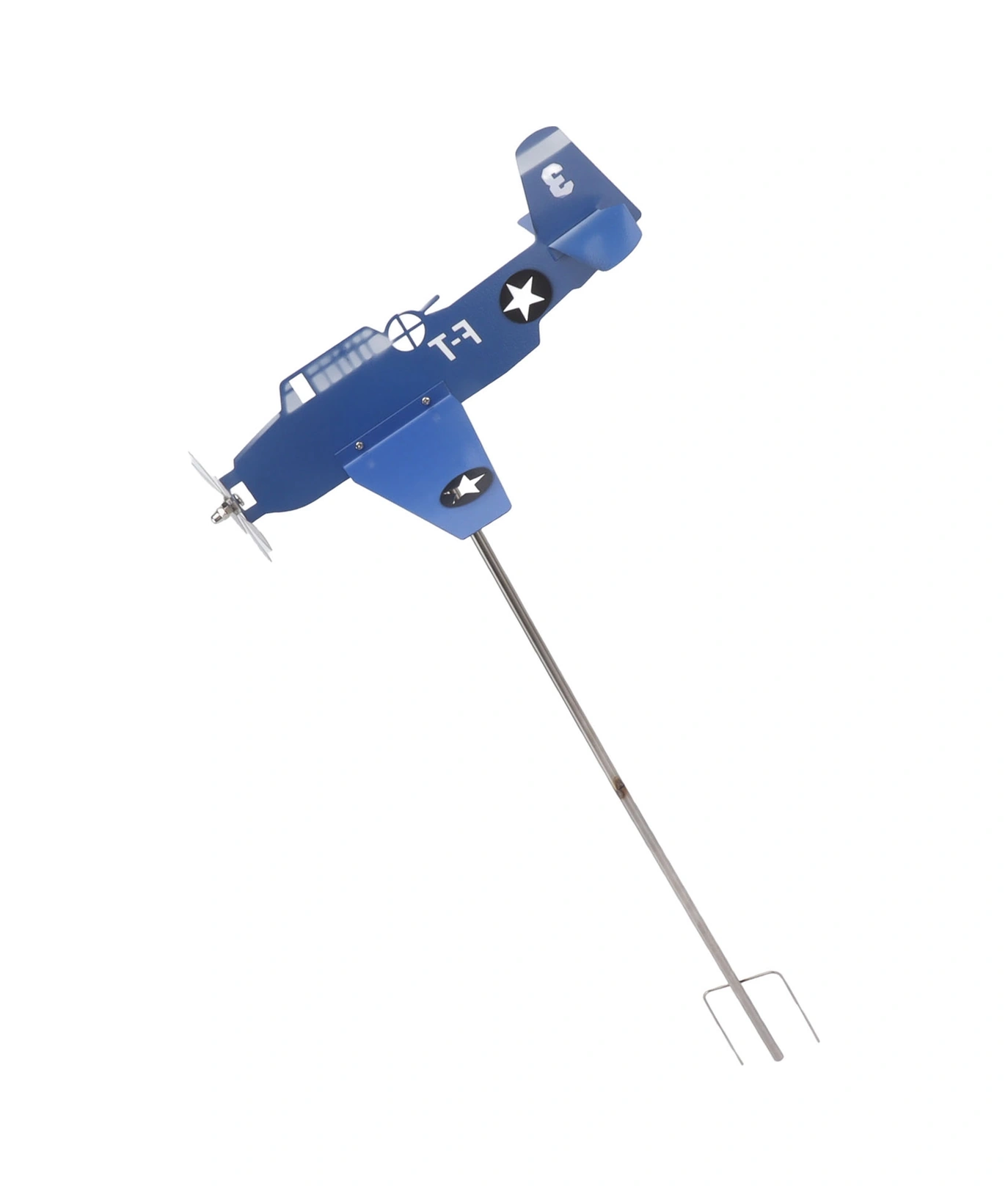 Geeroyoo Mavi Uçak Rüzgar Yön Göstergesi - Demir Ve Paslanmaz Çelik Bahçe, Teras, Çatı Dekorasyonu Hediyelik