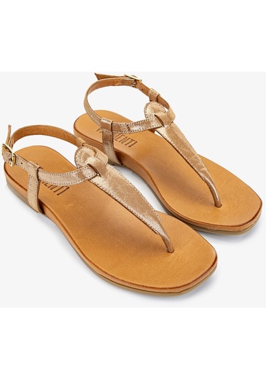Valmenti Ola Kadın Rose Metalik Hakiki Deri Duz Sandalet 766 1541 Bn Sndlt Y24 Pudra