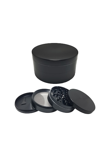 Siyah 75 MM 4 Katlı Grinder Herbal Öğütücüsü Parçalayıcı  Rb82sy
