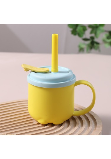 Aurora Saplıçocuk Su Bardağı, Silikonısıyalımıkap, Düzmeye Ve Sızdırmaz Sarı