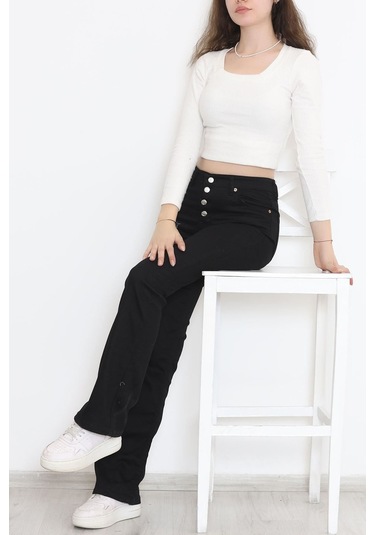 Mokashopin - İspanyol Paça Pantolon Siyah - 12275.1431. 001