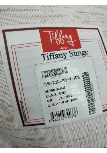 Tiffany Halı Simge T2304P Pembe Moden Halı 160X230 Cm