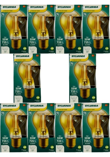 Sylvania 7w 2500k Sarı Işık E27 Duylu Rustik Led Ampul 10 Adet