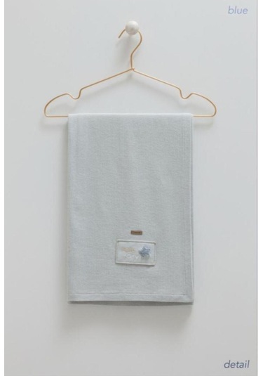 Soft Style Triko Görünümlü Penye Battaniye Mavi