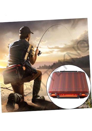Rapala Kutusu Çift Taraflı Jig Yem Kutusu 20x17x4.5 Kırmızı