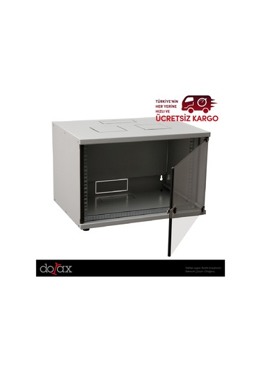 Dorax - 7U Soho Rack Kabinet - Duvar Tipi - Gri Renk - 500X400Mm