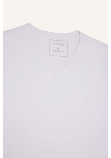 Defacto Slim Fit Dar Kesim V Yaka Üst L4884az25auwt34 Beyaz