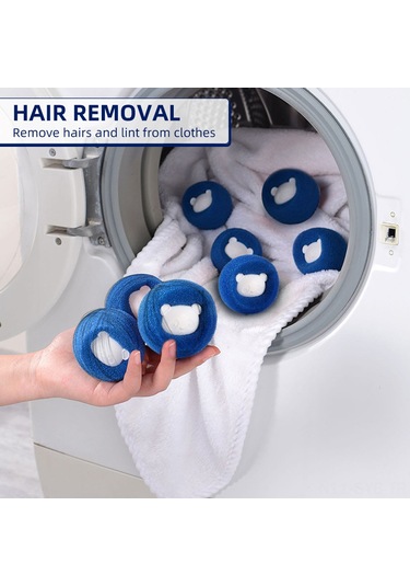 Symbee "3'lü Yıkama Topu - Kıyafetlerden Tüy Ve Kiri Temizler, Makinede Kolay Kullanım" Mavi