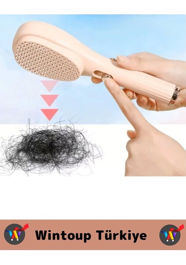 Premium Yüksek Kaliteli Basınçlı Masaj Etkili Esnek Yumuşak Uçlu Otomatik Tuşlu Saç Temizleme Tarağı
